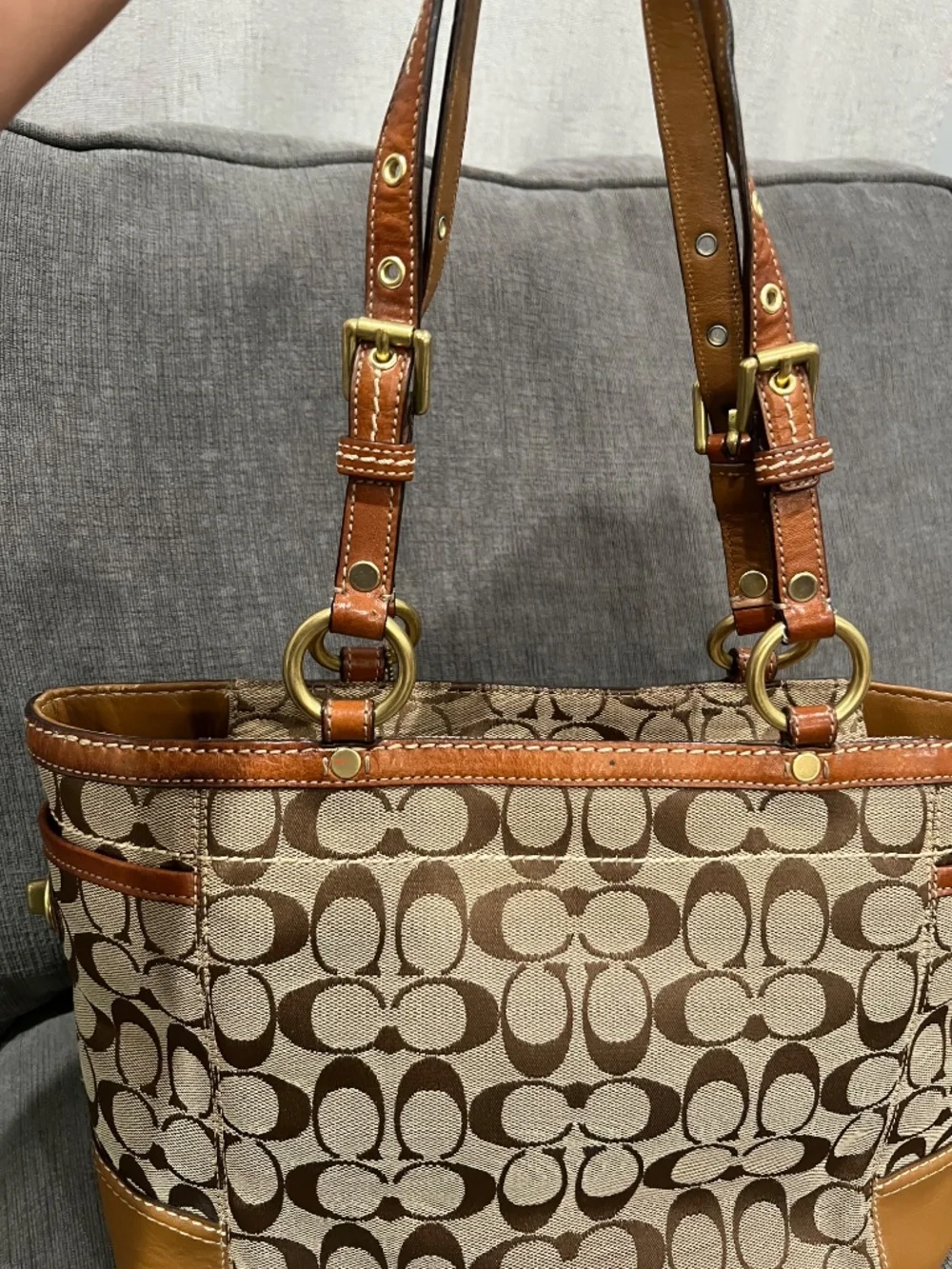 Coach canvas leather